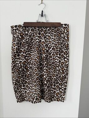 J. Crew Leopard Print Pencil Skirt in Brown, Black & Cream